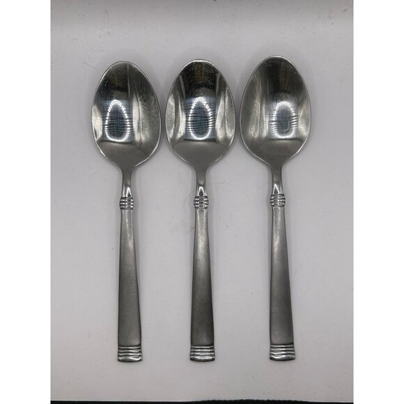 International Silver Palisades Frost Stainless Steel Table Spoons Set Of 3 - Picture 2 of 4